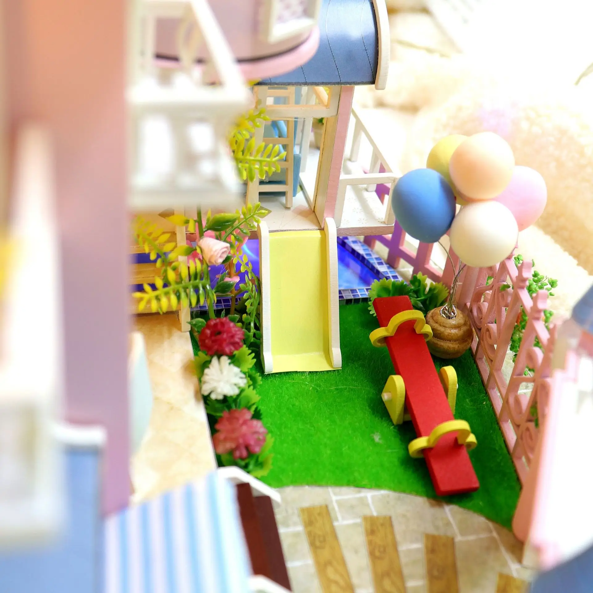 3d Diy производитель рождественские игрушки DIY деревянный миниатюрный дом Многоэтажный замок с куклами кукольный домик