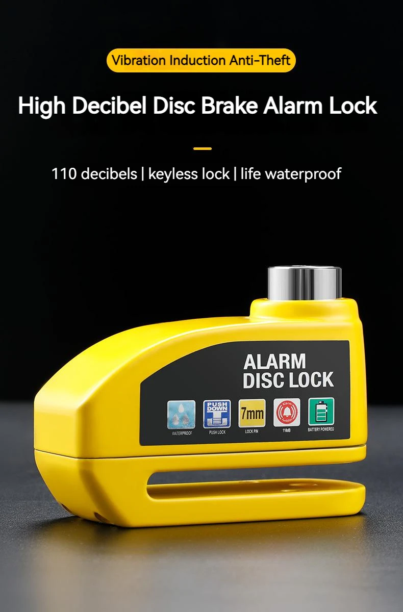 Best Small Alloy Disc Bicycle Brake Lock Advanced Anti Theft Protection Smart Alarm Disc Brake Bike Lock