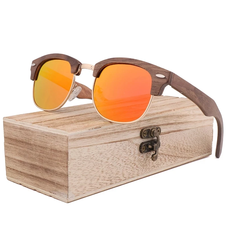 Laminated ebony zebra walnut Metal wooden bamboo sunglasses 2022 Ti-fly sunglasses custom brand