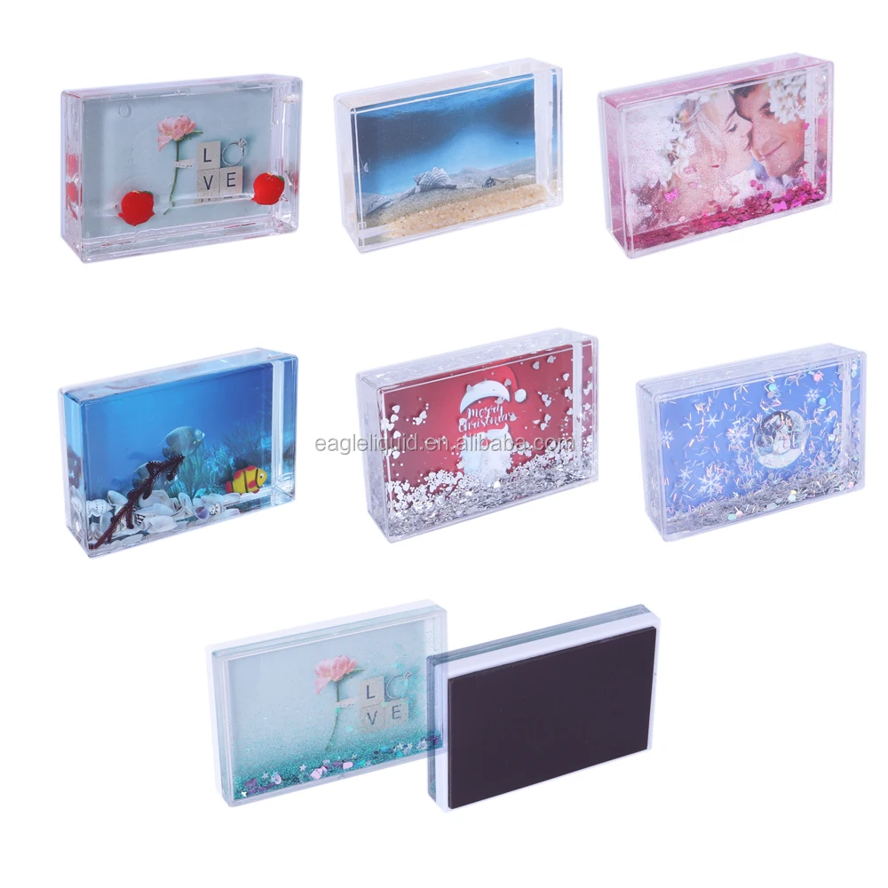 Hot Selling Transparent Picture Frame Instant Mini Photo Picture Frames Liquid Glitter Photo Frame 2x3