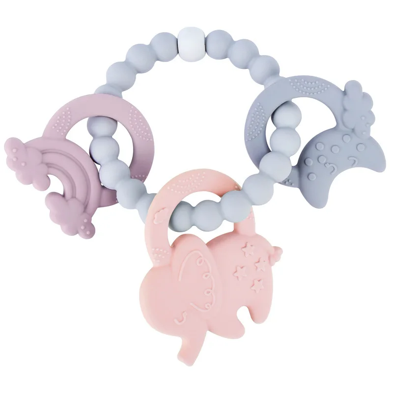 Baby Teething Pearls Toys Food Quality Cooked Silicon Teething Pearls Frozen Anti-Eating Hand Baby Bite Music