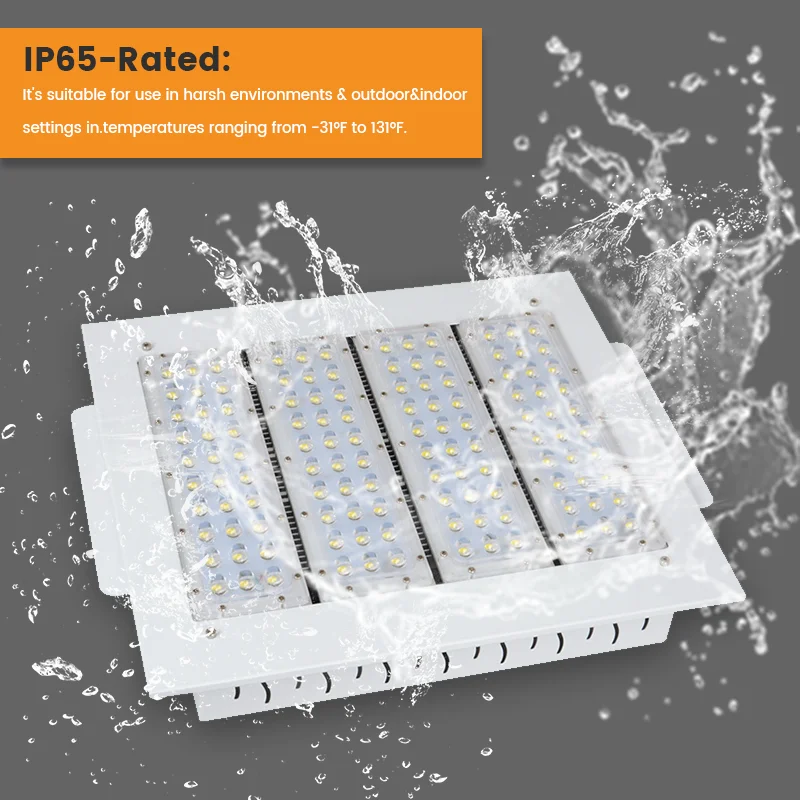 Outdoor Aluminum 5 Year Warranty LED Canopy Light Gas Stations Petrol Station Outdoor Ceiling IP65 100W 200W 300W 400W Options