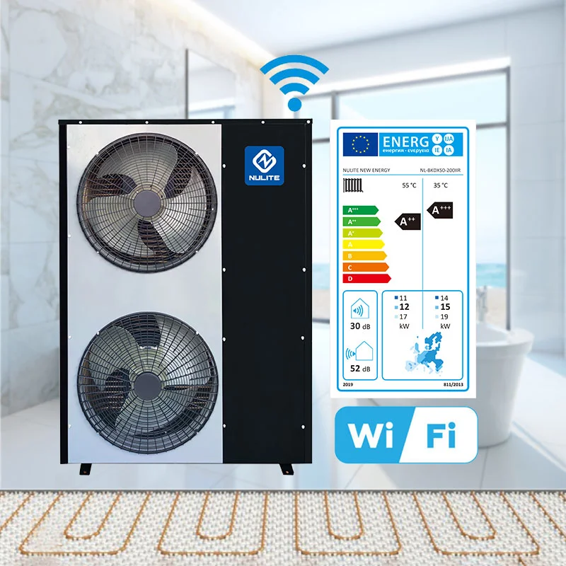 Управление Wi-Fi R32 R410A nulite NL-BKDX50-200II/R 10KW 16KW 20KW ErP A + использующий теплоту воздуха моноблок воздух к воде тепловой инвертерный