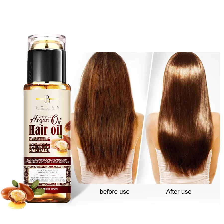 
Private label pure 100% natural Argan hair oil for hair growth glass bottles 