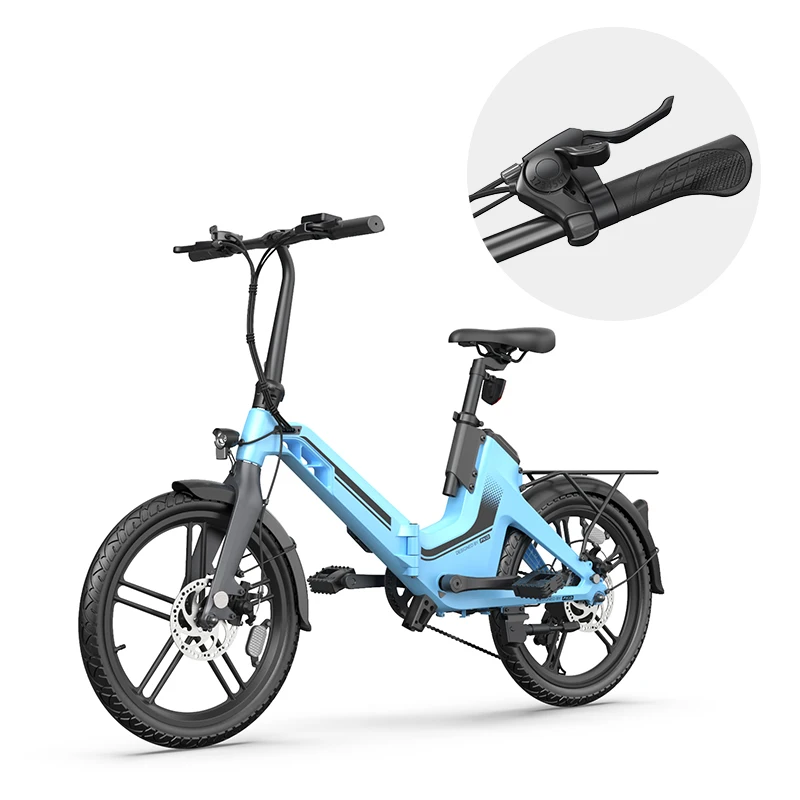 ebike fat tire 20 inch sport biladyke foldable electric bicycle 10.4ah 250watt 36voltage front & rear disc brake 7 Speed Shimano