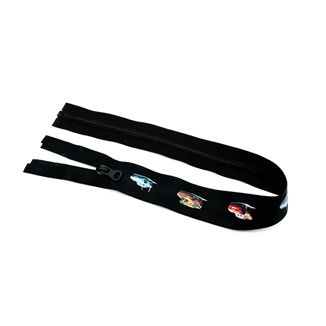 Reflective Printing Tape 5# Nylon Zipper PVC TPU PU Customized Waterproof Zippers for Raincoat Clothes