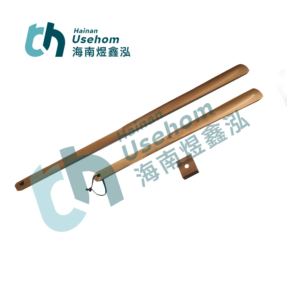 High Quality Magnetic shoehorn Long handle wooden shoes horn shoe spoon Lazy shoes lifter custom can with logo