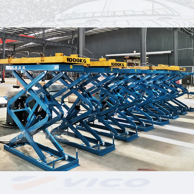 Vico Pneumatic Safety ON GROUND INSTALL /ULTRA THIN SCISSOR LIFT #A-3530 Factory Price 3.5t Hydraulic Ultra-Thin Scissor aligner