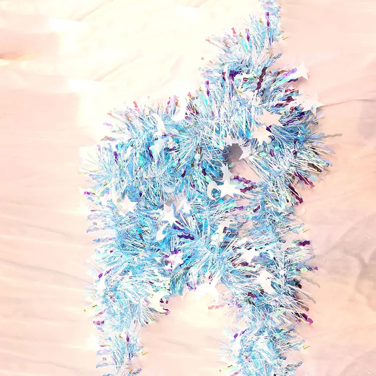 Christmas Tinsel Tree Hanging Decorations Tinsel Garland rattan ornaments