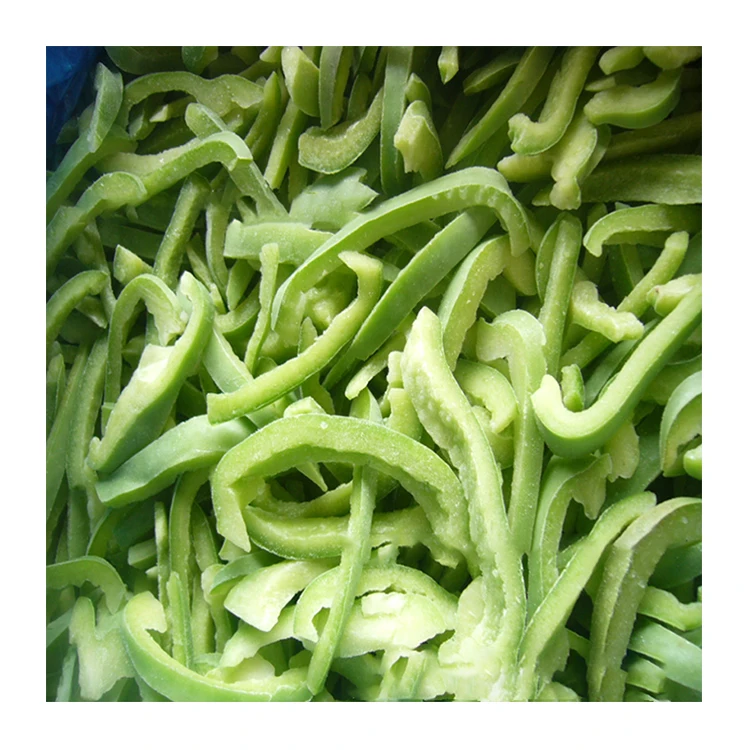 Guangye Premium Vegetables vegan plastic bag IQF Green Red Strips Pepper FROZEN PEPPERS frozen vegetable processing plant