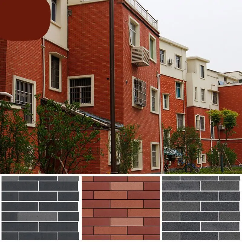 Cheap Red Antique brick flexible stone facing brick wall porcelain Tile for external wall beautiful interior porcelain tiles