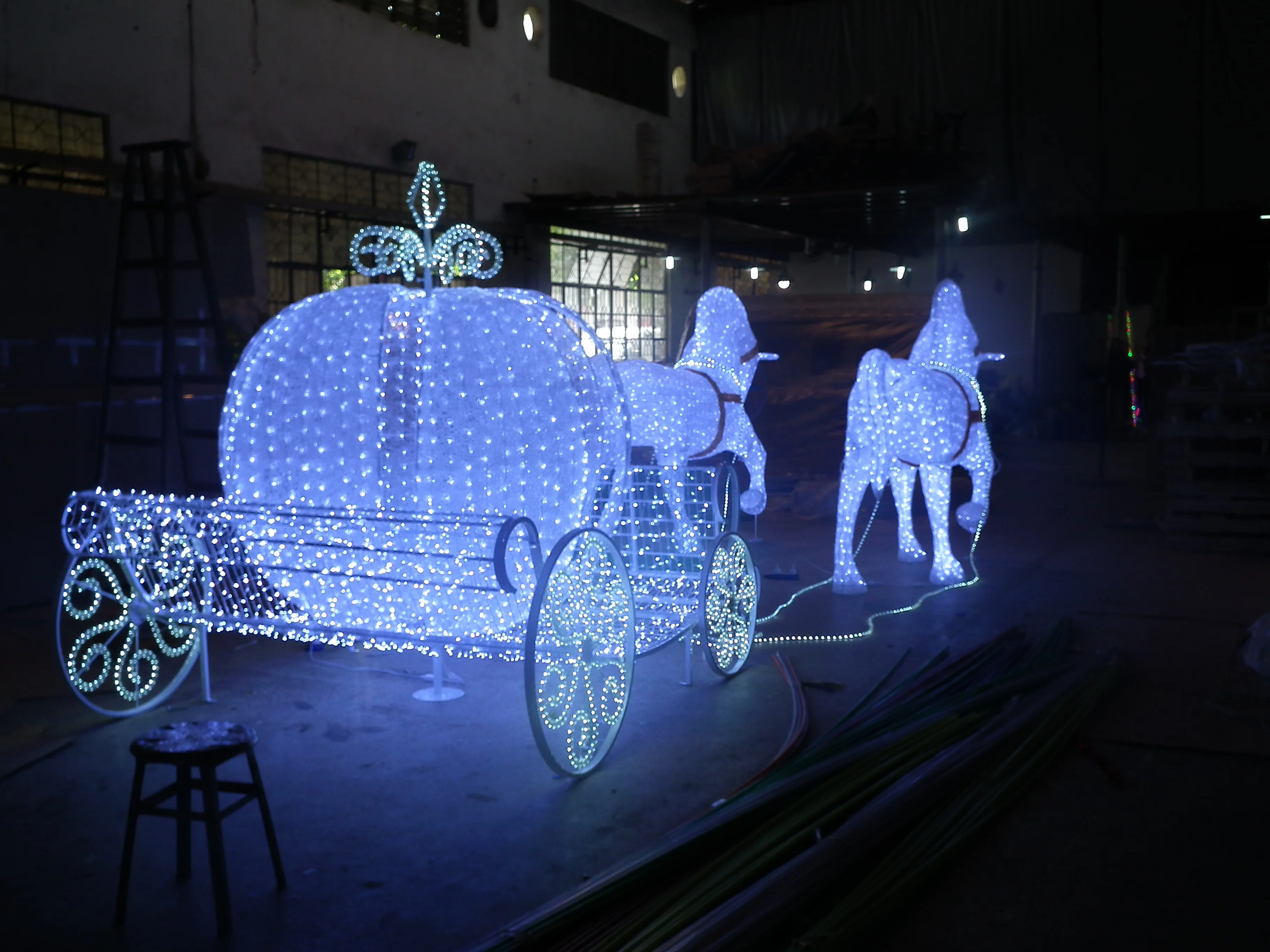 Large reindeer 3d christmas reindeer with led light for street decoration