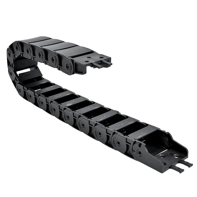 18*37 мм черная настраиваемая конструкция PA66 нейлоновая пластиковая кабельная носитель цепь для станка с ЧПУ.