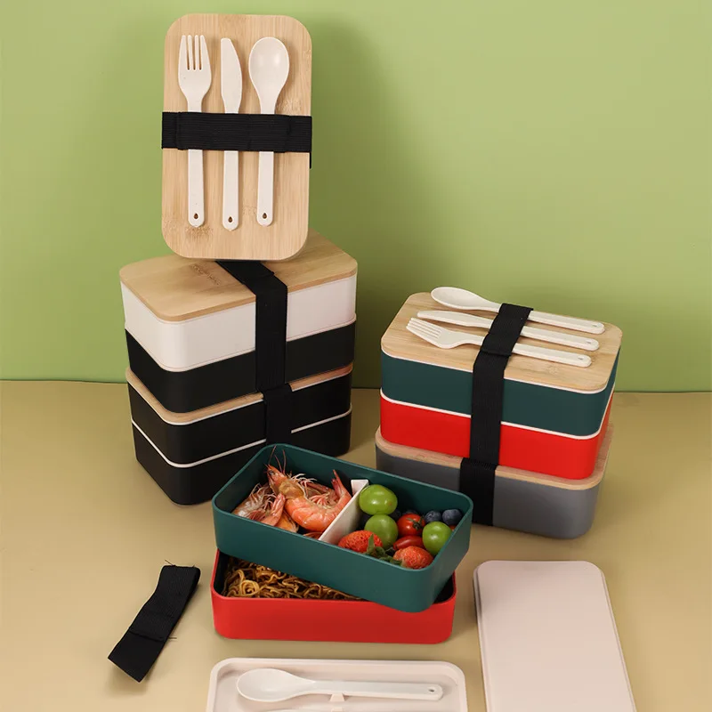 eco friendly bamboo fiber bento lunch box food storage biodegrade custom / bamboo container lunchbox