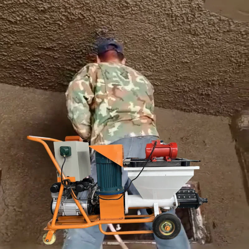 Ultra-Quiet Screw Type Mortar Spraying Machine New Condition Core Motor Component Interior Exterior Wall Plaster Factory Sales