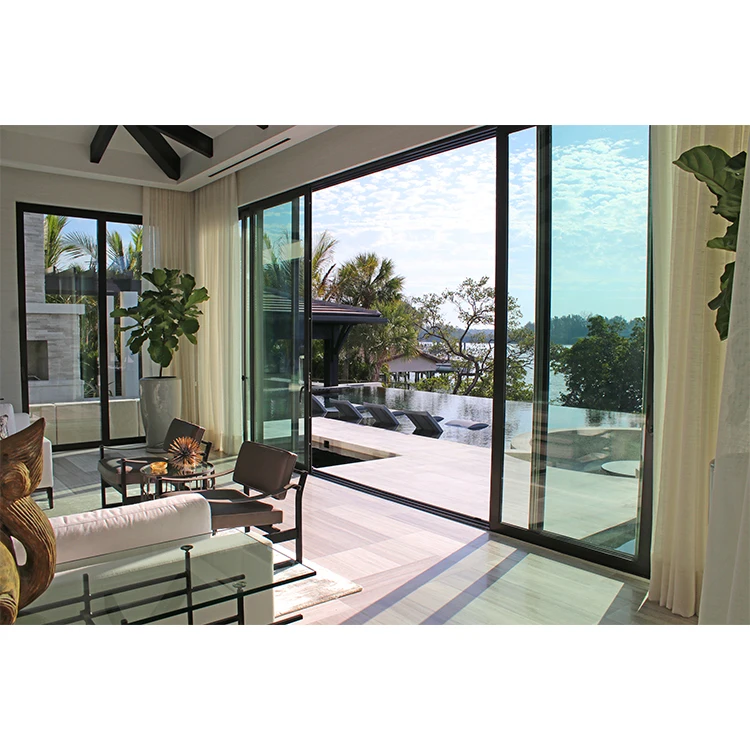 Hihaus new exterior aluminum glass sliding pocket stacker patio doors system