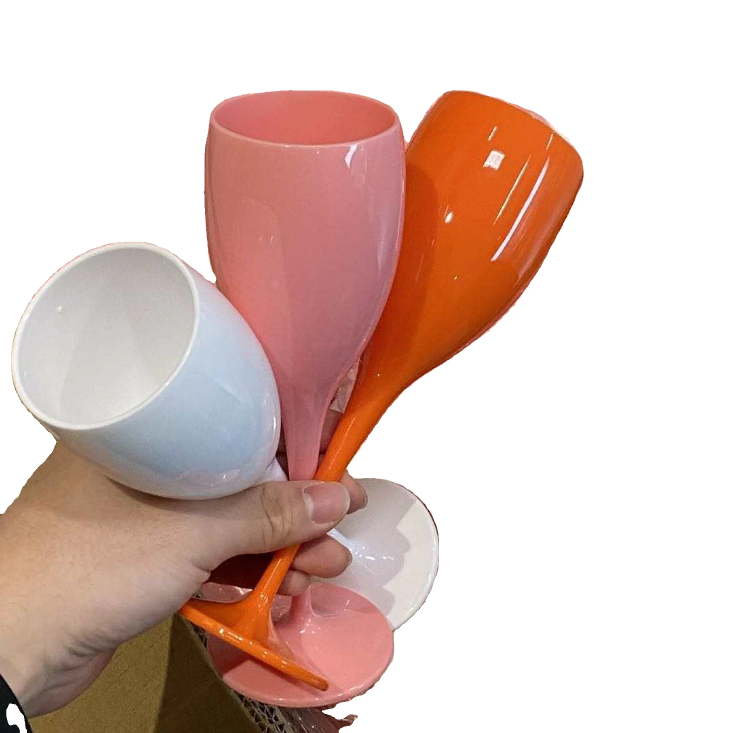 Customized Logo Shatterproof Plastic Drinkware Wine Glasses