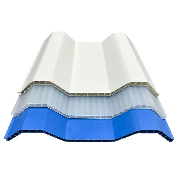 pc corrugated roof tile hollow polycarbonate sandwich sheet fireproof roof XPS Sandwich Panels sky PC FRP sheet