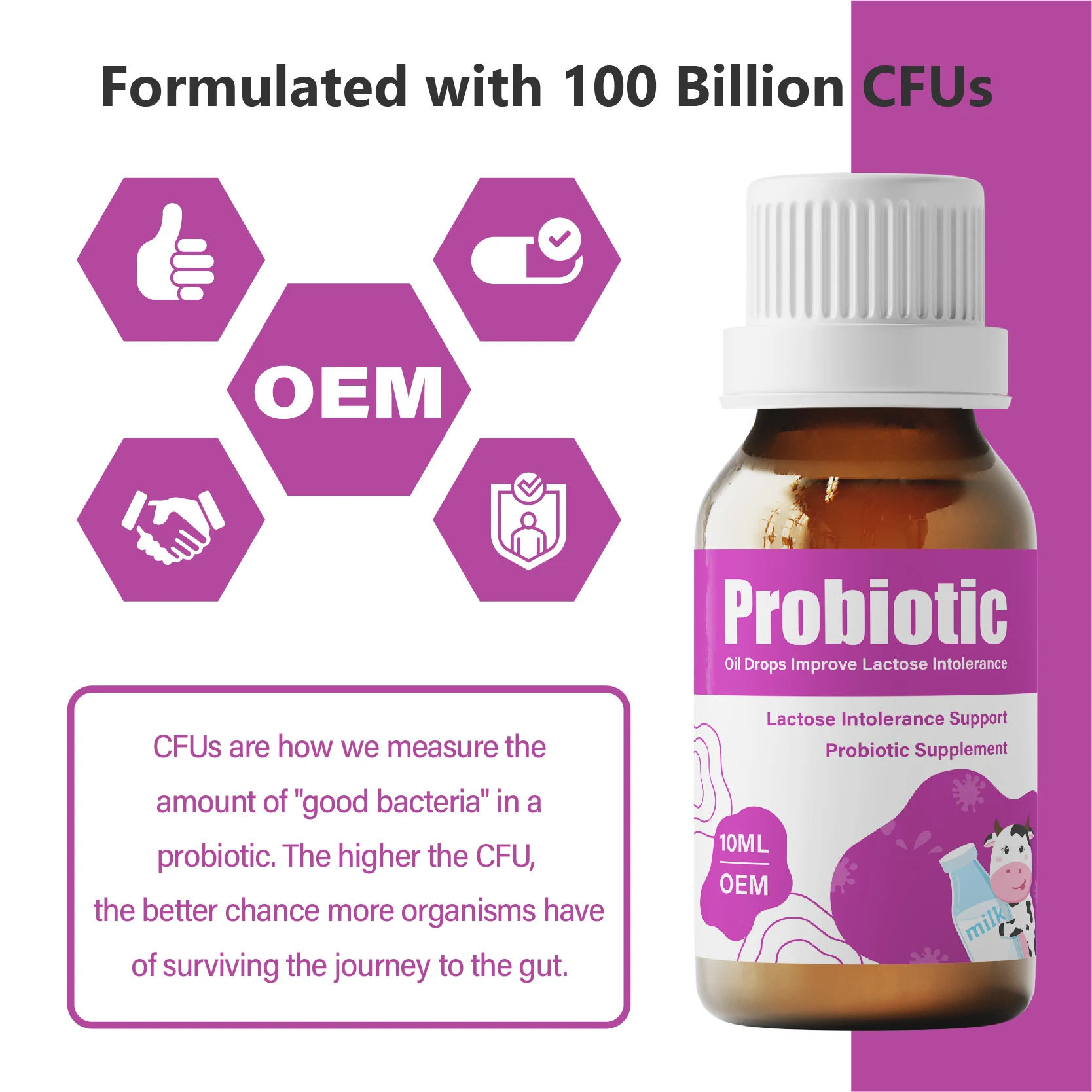 Tonbios Lactose-Breaking Probiotics Flatulence, diarrhea and gas-producing support lactase Lactobacillus acidophilus oil drops