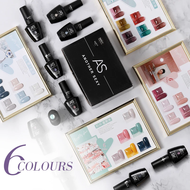 96 colors Collection Gel Polish Set 6 Colors Violet Grape Lavender Periwinkle Gel Polish Kit Glitter Soak Off Nail Art Varnish