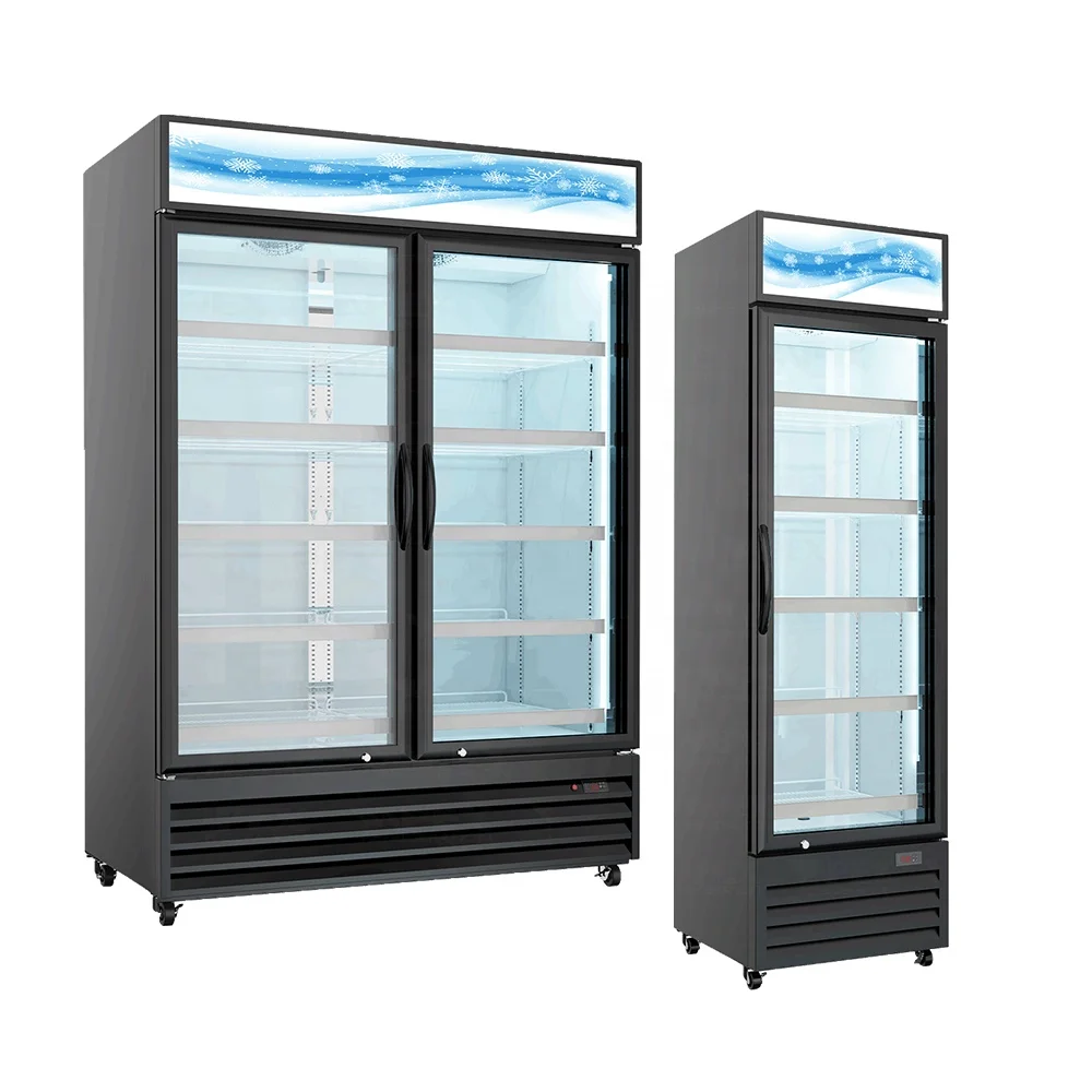 APEX Commercial Cooler Upright Fridge Glass Door Soft Drink Showcase Display Refrigerator