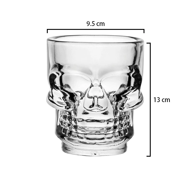 Wholesale Cheapest Price Customized Color Special Shaped  Glass Skull Shot Glasses Mini Whiskey Vodka Shot Glass Cups