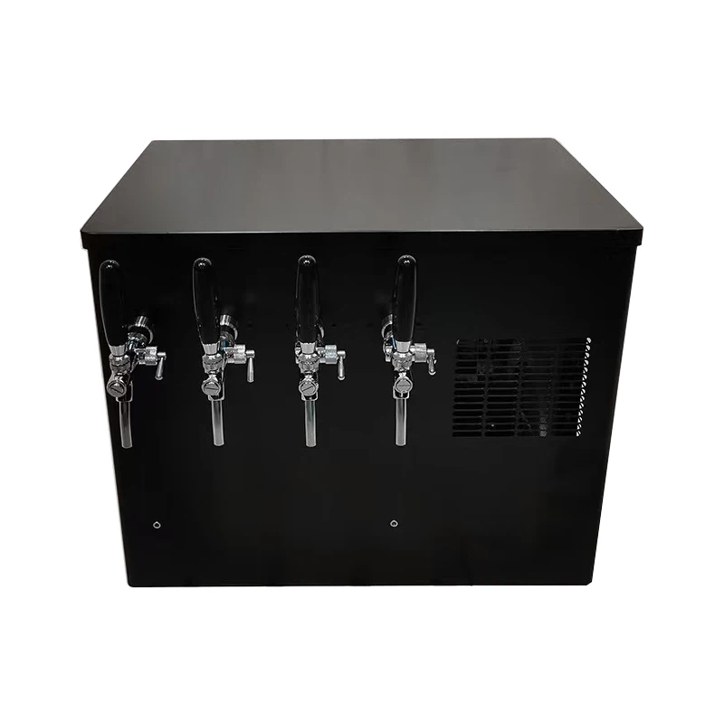 Small Beer Cooling System Automatic Black Desktop Draft Beer Cooler With 4 Taps
