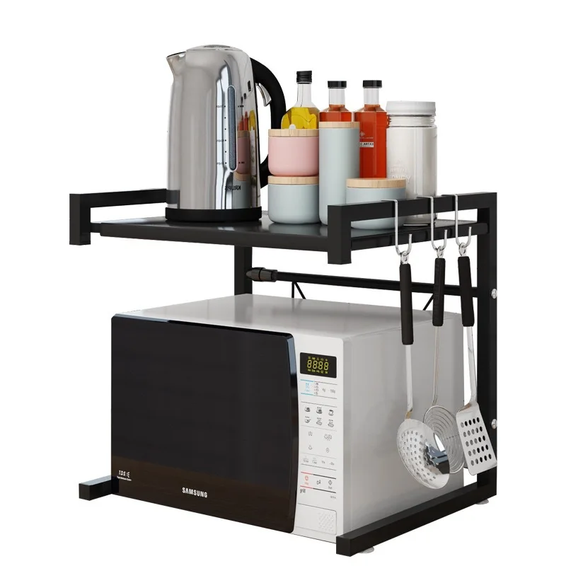 Adjustable Heavy Duty Stand Kitchen Counter Top Organizer Shelf 2 Tier Extendable Microwave Oven Rack