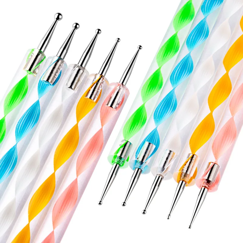 Direct Factory  5Pcs/Set Manicure Tools Nail Rhinestone Mandala Dotting Pen Double Side Nail Art Dotting Pen