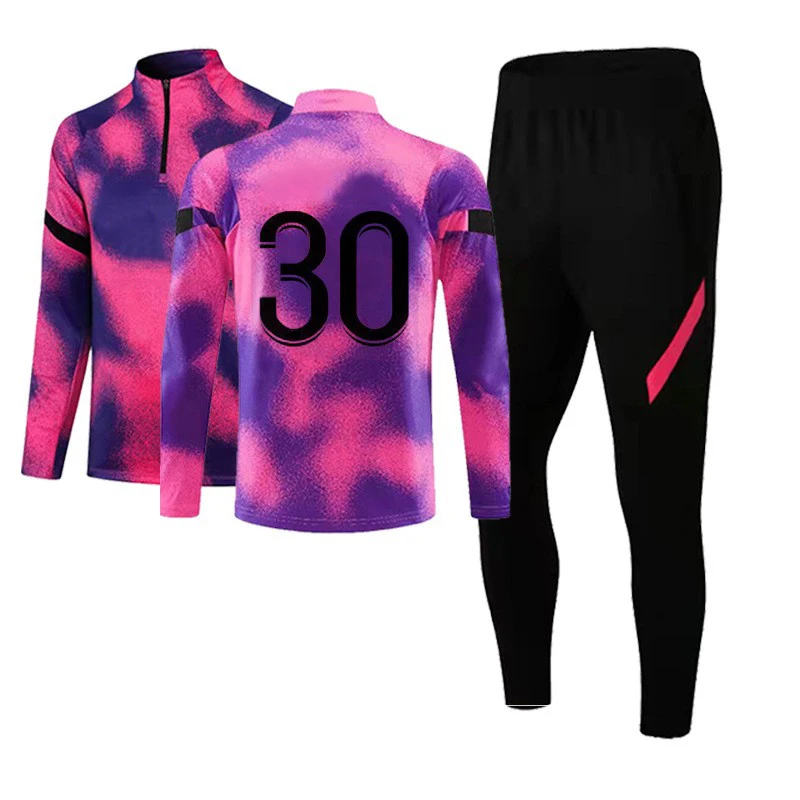 Professional hot selling women winter soccer jersey set print color custom logo breathable long sleeves pants football jersey
