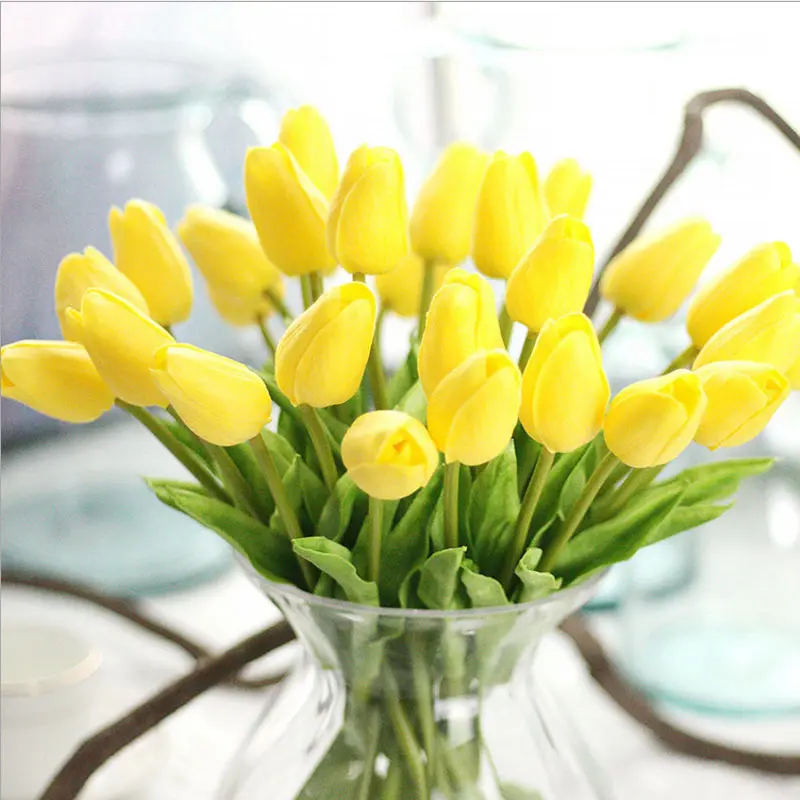 INUNION Artificial decorative flower bouquet  provide wholesale tulip pu artificial flower for home office wedding decoration