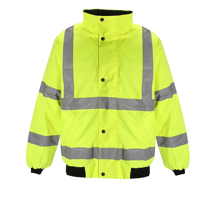 Hivis Thick Waterproof Duty Road Patrol Cotton Reflective Fluorescent Workwear Jacket Manufacturers For Customs Clothes