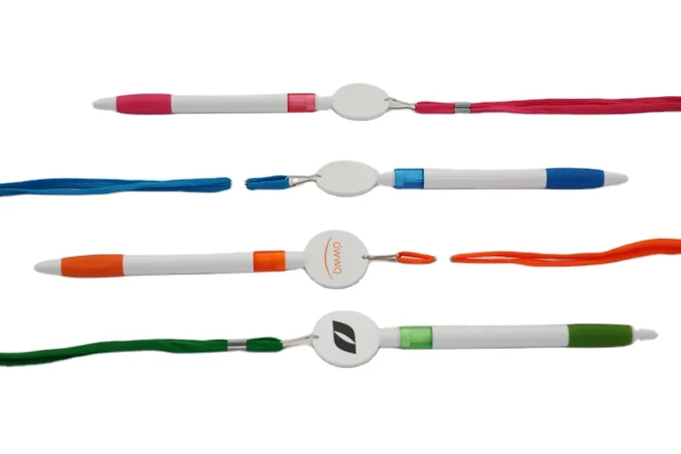 
Trading Company Customized Advertising Slogan Special Gift Press Plastic Ball Hang Pen plastic hang neck ballpoint pen 