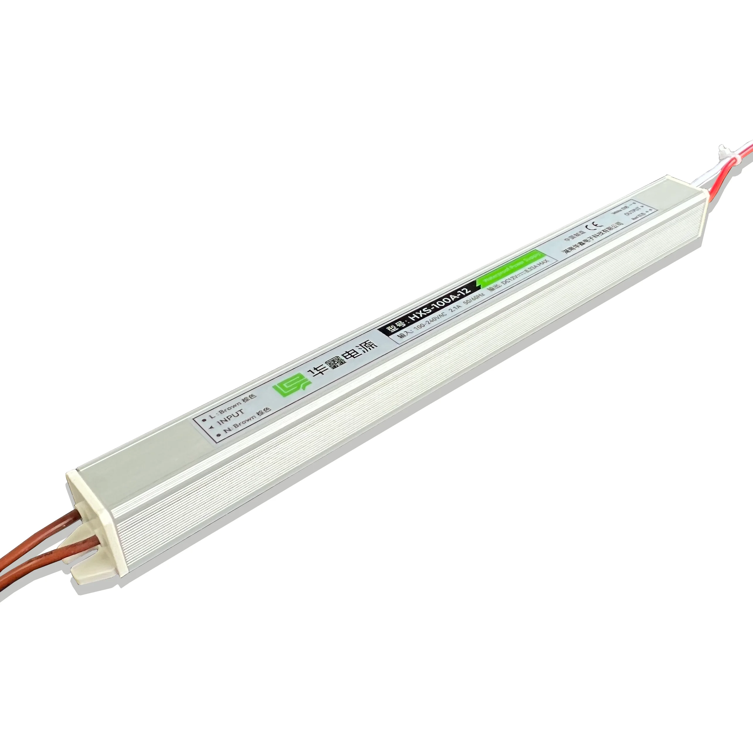 HXS-100A-12 IP67 Ultra slim LED Power Supply outdoor 100W 8.3A 12V ac to dc transformer for strip light waterproof driver