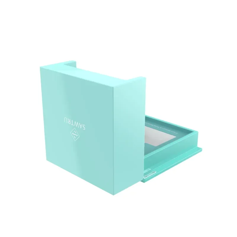 Custom Logo Blue MDF Wood Arabic Perfume Bottle Gift Boxes Wooden Perfume Box Luxury Premium Perfume Gift Box Packaging