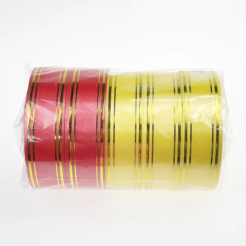 Gift Wrapping Factory Custom Printed Solid Pp Metallic Plastic Ribbon Roll