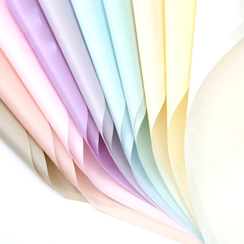 Classical Korean Style 58*58cm Waterproof Translucent Pure Color Flower Wrapping Paper for Florist Wrapper