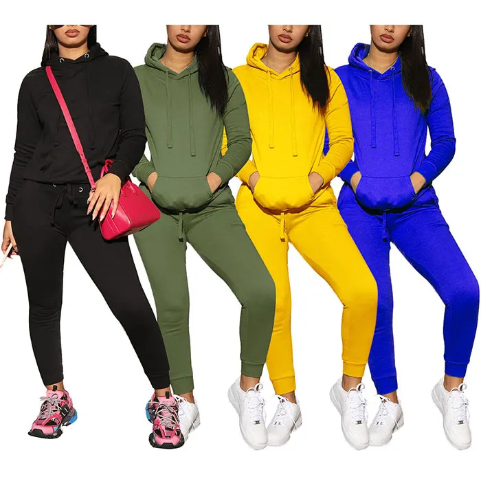Plus size blank custom women jogging suits wholesale