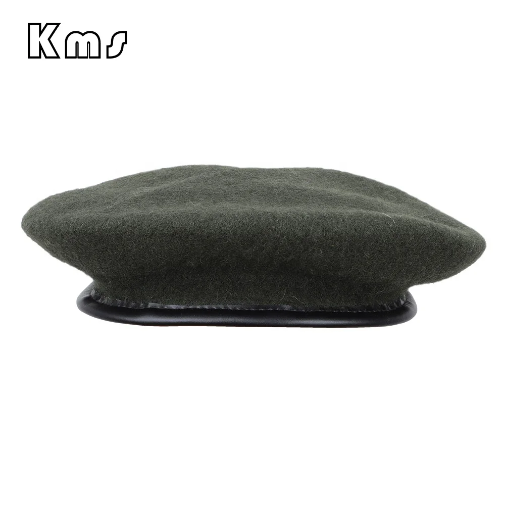 KMS Customization Professional Factory Wholesale Hot Sale French Men 100% Wool Comfortable  Green Boina Francesa French Berets