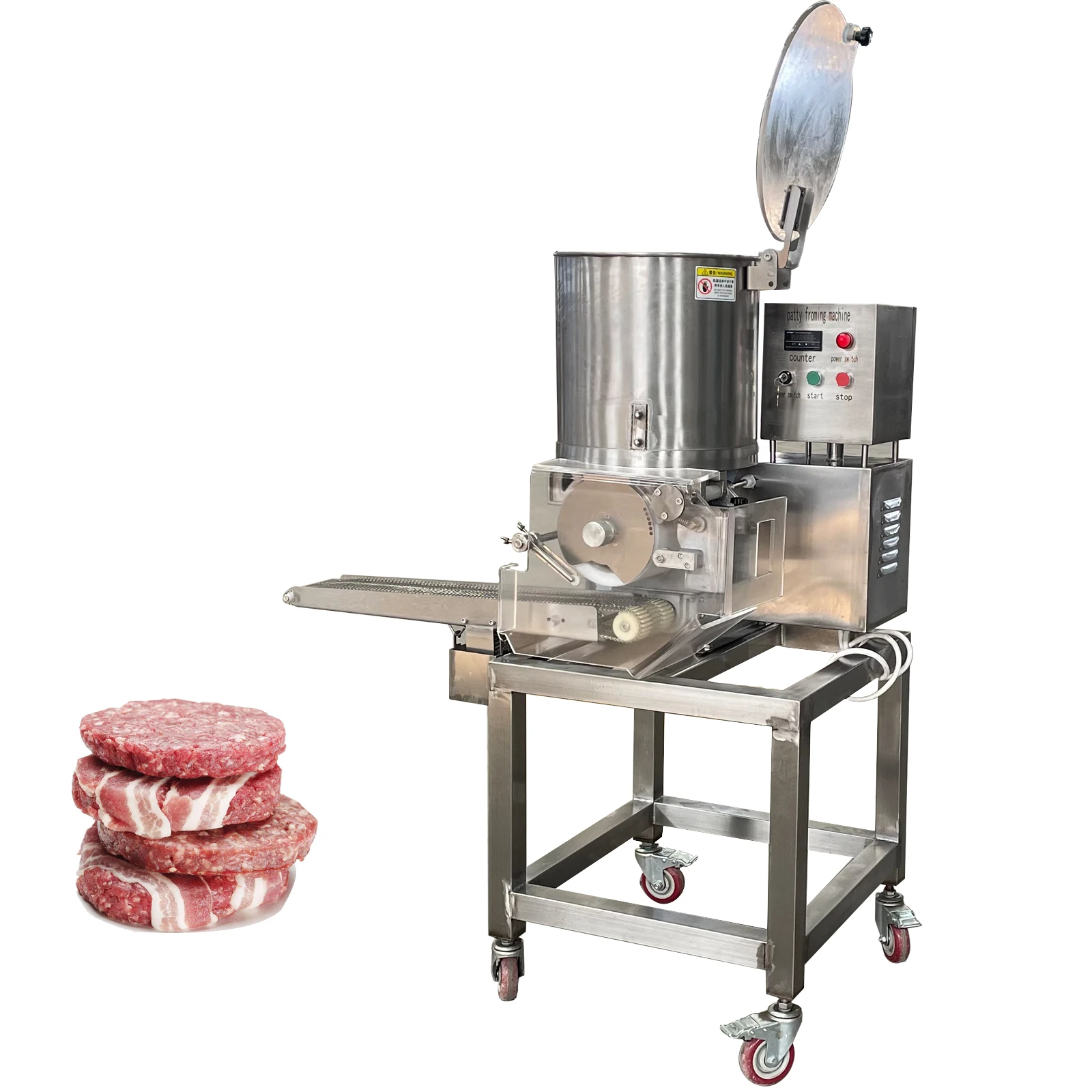 Automatic Commercial Burger Patty Making Machine / Forming / Hamburger Maker For Sale