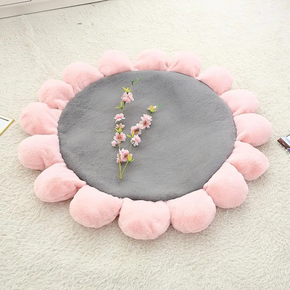 Wholesale soft plush stuffed flower play mat for baby pad plush baby play mat
