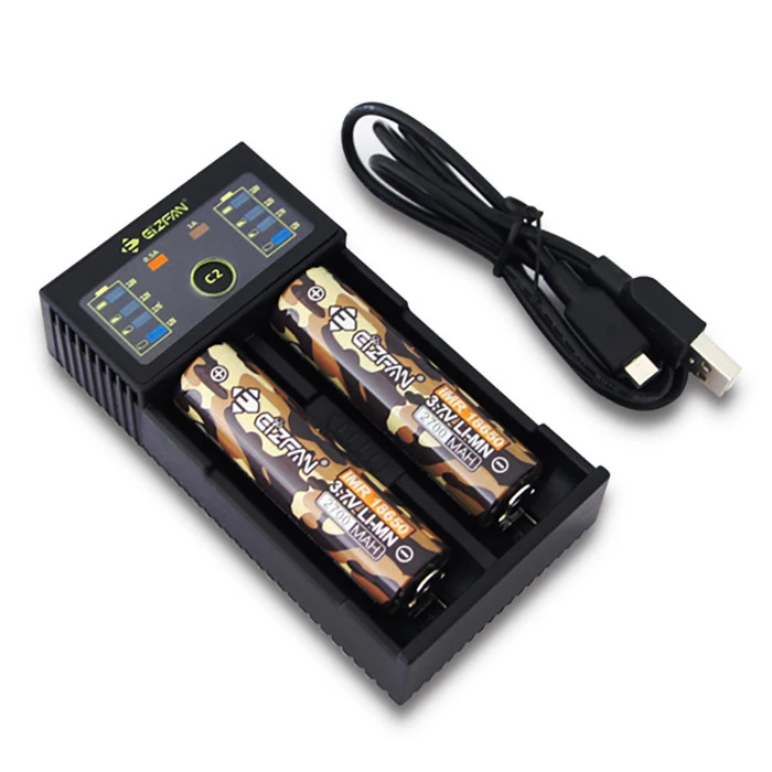 Eizfan C2 USB 2 slots LED Intelligent 0.5A 1.0A quick charging battery charger for 3.6V 3.8V rechargeable