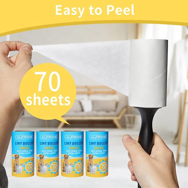 ALFRONE Lint Rollers for Pets,Extra Sticky ,Mega Pack of 420 Sheet,6 Refills,2 Reusable Handles with Covers