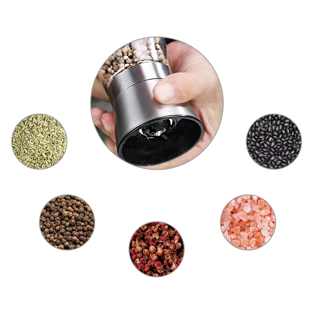 Manual Salt And Pepper Mill Kitchen Utensils Spice And Herb Mills Stainless Steel Ceramic Salt And Pepper Grinder