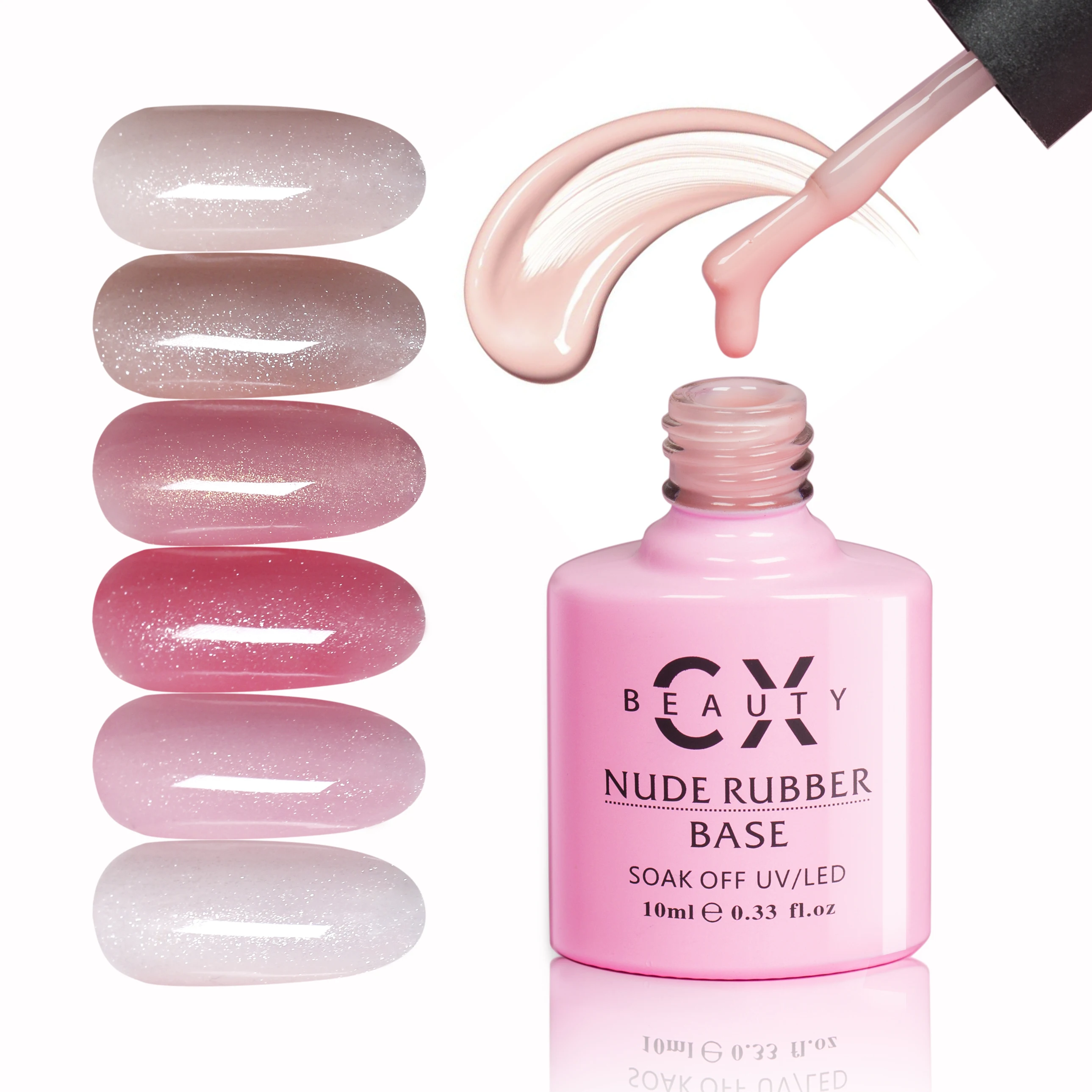 CX Beauty телесный УФ светодиодный отмачиваемый резиновый базовый гель для французского маникюра 59 натуральных цветов