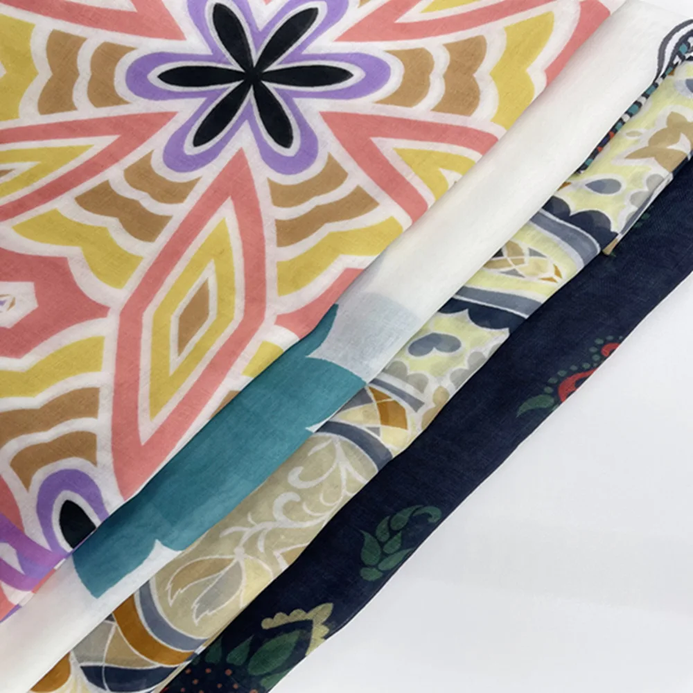 Custom printing square scarf Soft breathable printed scarf for ladies textile processing product
