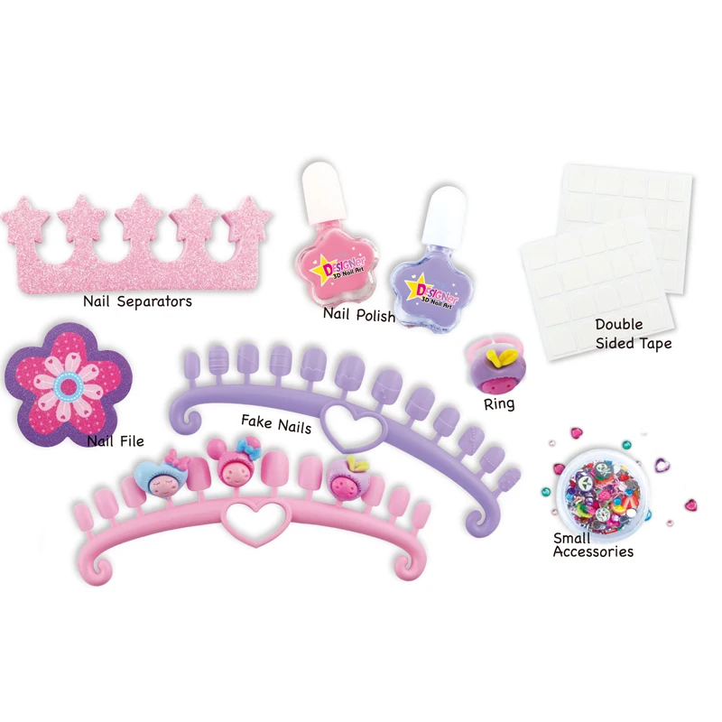 Hot Little Girl Nail Art Designs Stickers DIY Kids Toys For Children Manicure Sticker Nail Art Makeup Set For Little Girl