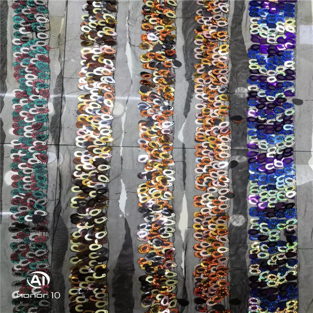 European and American lace trim/embroidery sequin colorful stock trim for children kids girl dress  clothing accessories