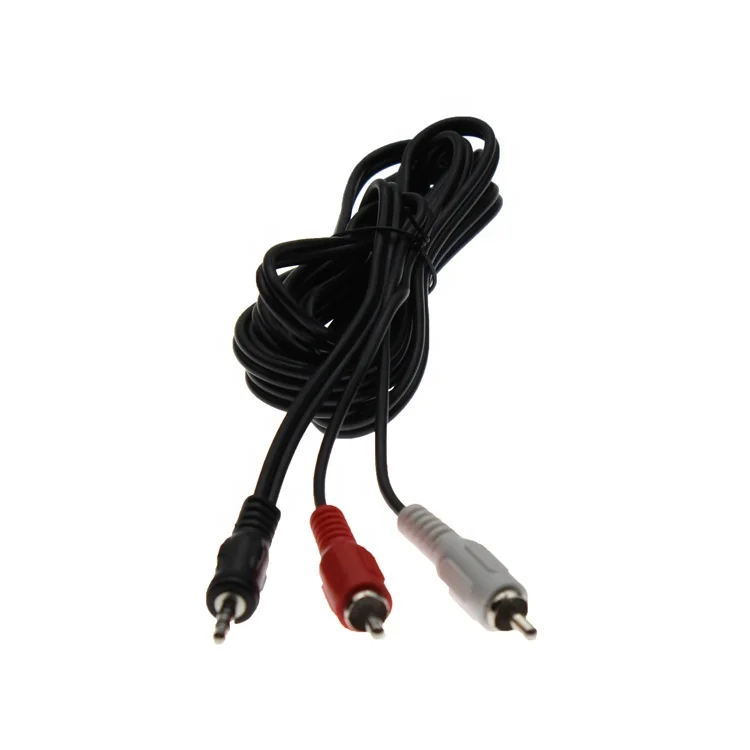 Normal nickel Plated Y splitter 2rca to 3.5mm stereo jack audio aux cable 3.5mm jack audio cable