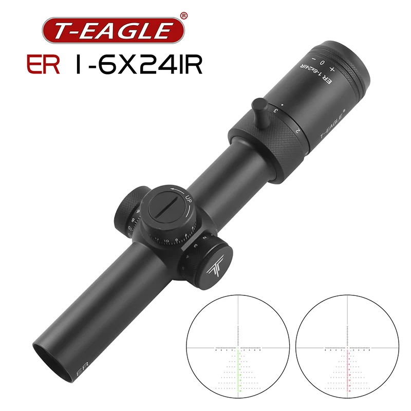 T-EAGLE ER 1-6X24 IR Shockproof Red Green Illuminated Optics Sight Scope Wide Field Of View Scope for Outdoor and sports